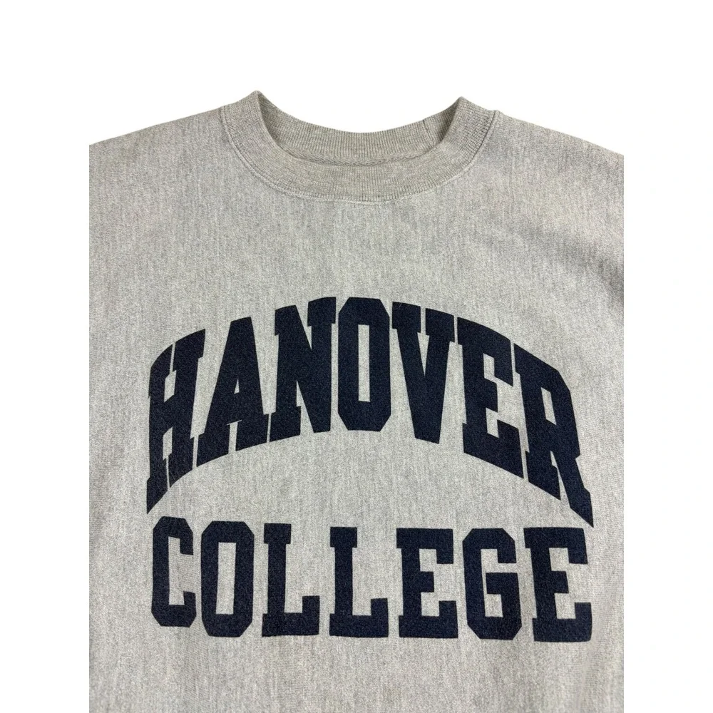 Champion Reverse Weave Hanover College Sweatshirt Gray Crewneck Small - Picture 2 of 5